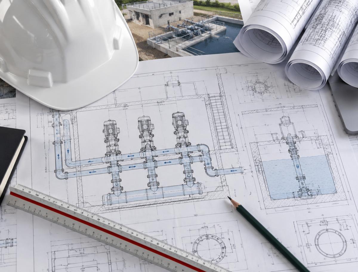 Pumping station engineering drawings